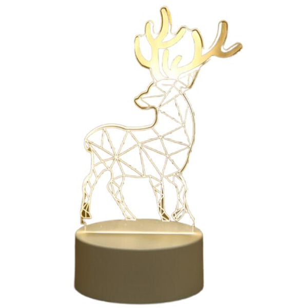 Feriegave Sika Hjorte Sengebordsfodring Natlampe Mini Sød tegneserie Akryl Lille Dekorativ Bordlampe,