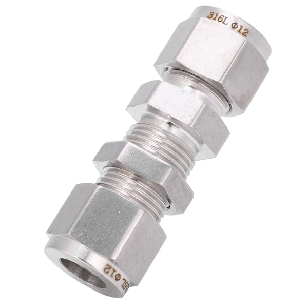 316 rustfrit stål dobbelt ferrule kompressionsfitting union adapter 1/2 tomme