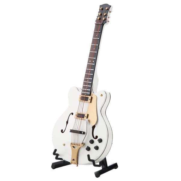 Vit miniatyr elgitarr replika - perfekt julklapp!