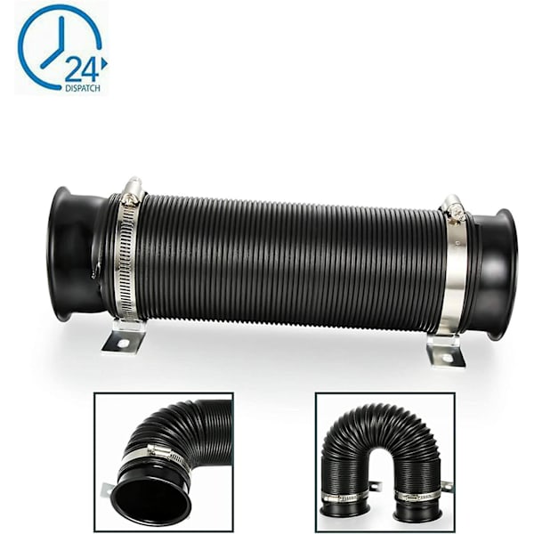 76mm Universal kold luft indsugningsslange - Kold luft indsugningssæt - Sort