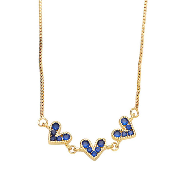 Halsband Vintage Zircon Heart Stud Modesmycken Ac10281 Rose