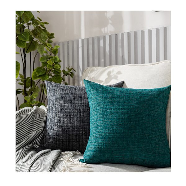 Chenille Stripe Enfärgad Kramande Case Soffa Vardagsrum Kudde Kramande örngott (Vit, 40 * 40cm),