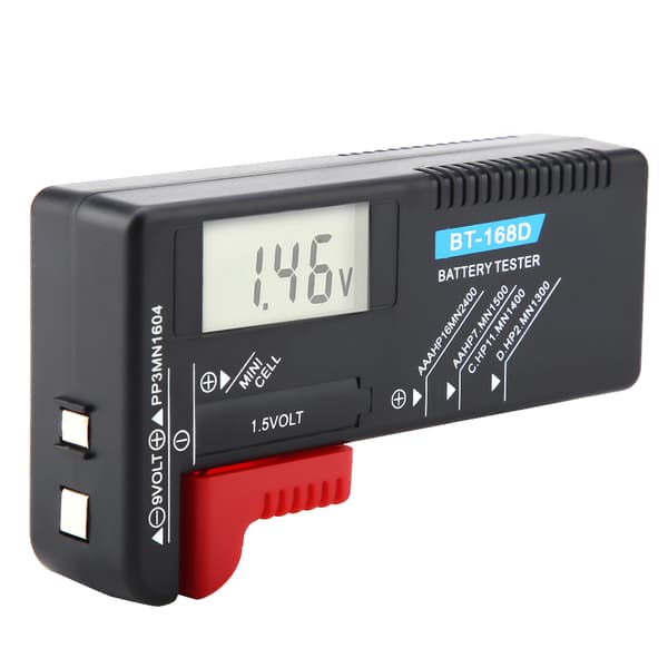 Digital batteritester til AA/AAA/C/D/9V/1,5V batterier - BT-168D