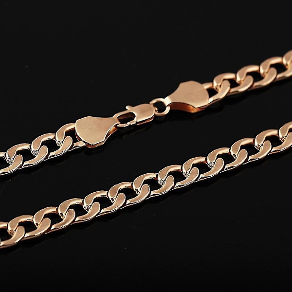 Män Kvinnor Mode Lyxfylld Curb Cuban Link Guld Halsband Smycken Kedja