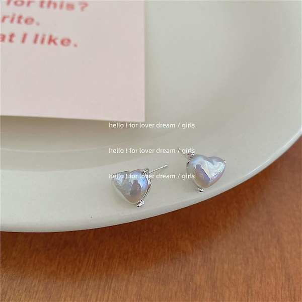 Örhängen Pearl Heart Stud Girls&#39; Modesmycken Ac2572 D277