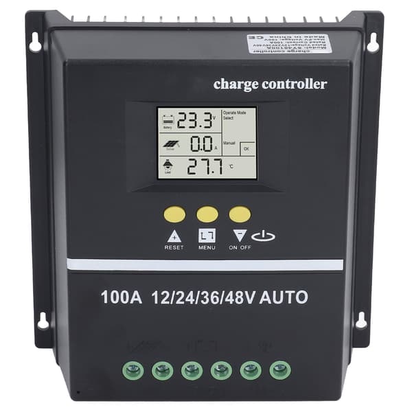 MPPT Solar Charge Controller Dobbelt USB-port Bagbelyst LCD-skærm Solpanel Regulator 12V 24V 36V 48V Adaptiv