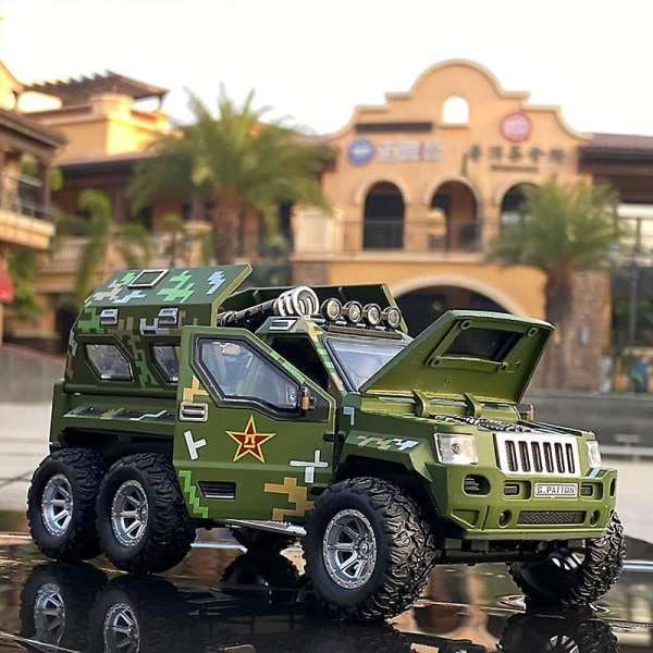 1:24 Militær pansret bil Legering bilmodel trykstøbt metal legetøj terrængående køretøjer bilmodel eksplosionssikker bil tank model børnegave