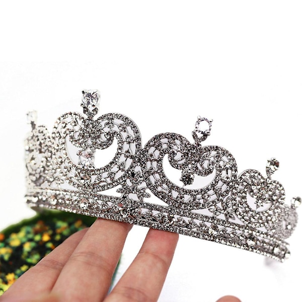 Hjärtformad Halite Legering Crown Brud strass smycken Bröllopshuvudbonad