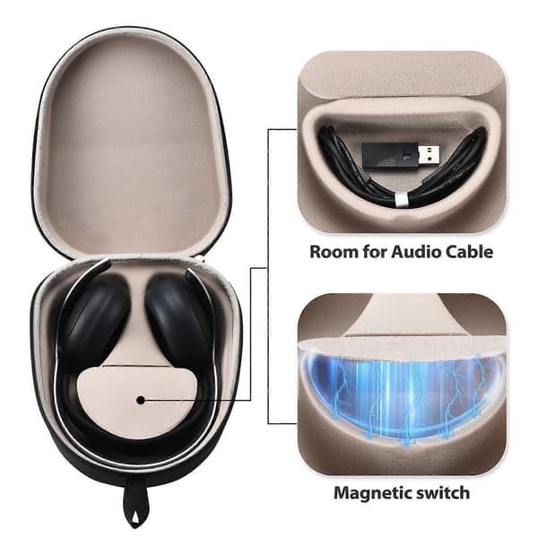 Bæreveske Solid EVA Gaming Headset Bag Med Flere Rom For Pulse Hodetelefon Tilbehør Grå Gray