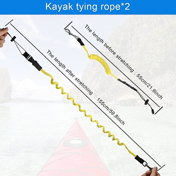 2kpl kanootti kajakki hihna mela Nuori kajakki mela köysi mela hihna köysi kanootti kajakki mela turva elastinen kajakki mela kajakki mela köysi kajakille, Ca