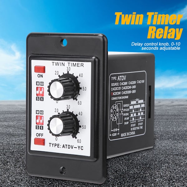 ATDV YC 6S 60M Dubbel Timer Relä Switch DC 24V