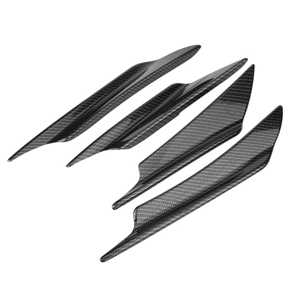4st Bil Främre Stötfångare Deflektor Läpp Splitters Fenor Canards Kaross Spoiler Kolfiber