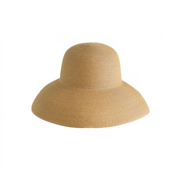 kvinders sommer solbeskyttelse stråhat i fransk stil beige