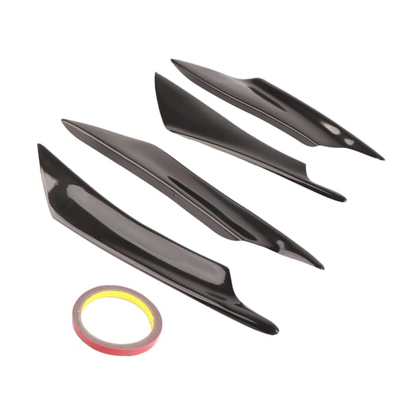 4 stk. Universelle Sorte Bilkarosseri Spoiler Forreste Bumper Lip Splitter Fin Trim