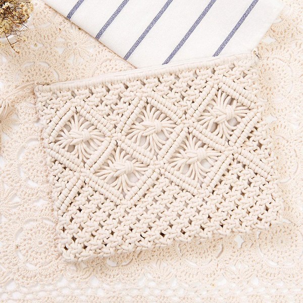 Summer Beach stråtaske til kvinder Small Crossbody Top Håndtag Skulder Håndtaske Mini Håndvævet Rattan Clutch Pung A916-1129 E