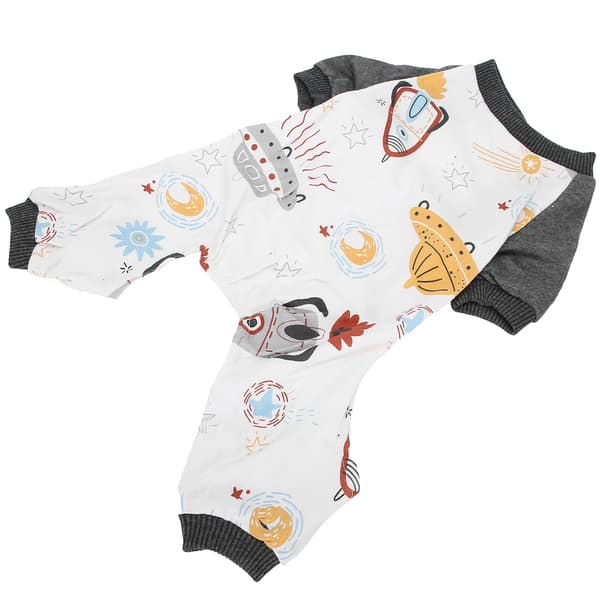 Hunde hvalp strikket jumpsuit pyjamas blød polyester rummønster forår efterår