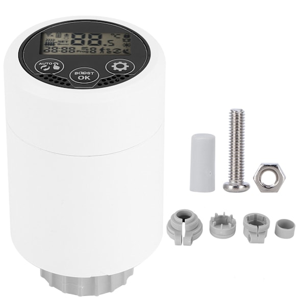 Smart ZigBee Radiatorventil LCD-skjerm Appstyring Temperaturjustering