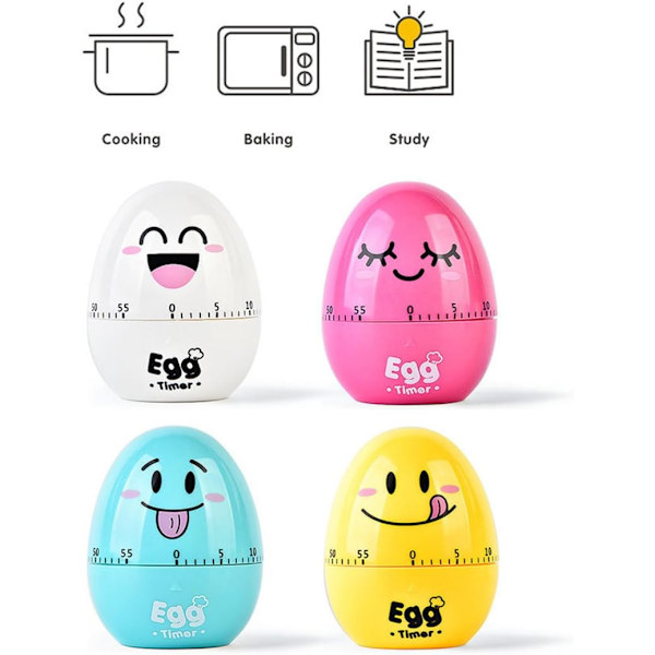 Funny Boiled Egg Cooking Countdown Timer, 1 Time Kids Mechanical Timer til køkken, studie, lektier, sportsøvelser (blå)