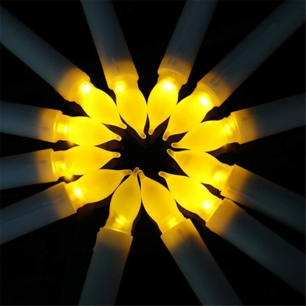 LED stearinlys - Lange lysestage stearinlys - Sæt med 12 flammeløse LED stearinlys AA batteri stearinlys 16,5X2 cm stearinlys til P