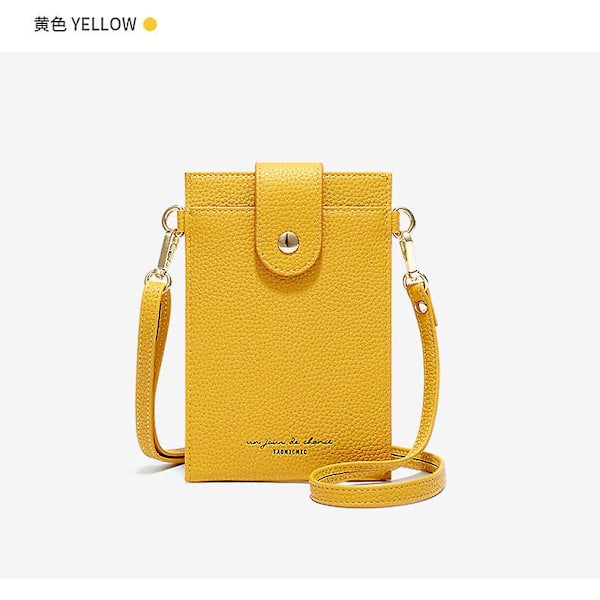 Crossbody mobiltelefontaske til kvinder Lille skulderpung Kortpung Tasketaske A916-1231 Yellow