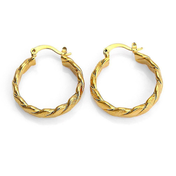 örhängen Round Woven Twist Alloy Smycken För Fest