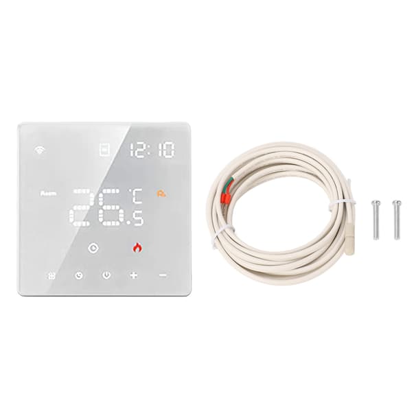 Tuya Smart Termostat Digital Temperaturkontroll Touch Switch 16A 100-250VAC Vit Golvvärme