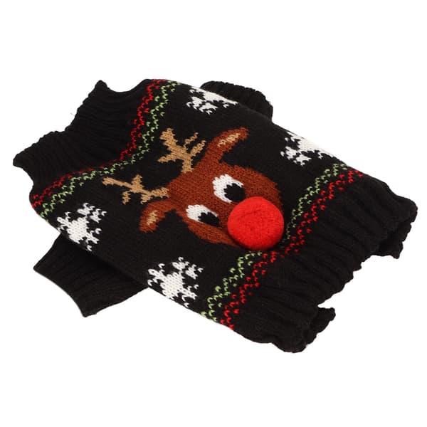 Lille Mellem Hund Juleferie Sne Sweater S Sort