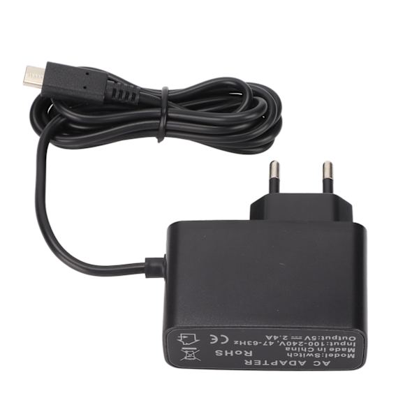 Switch AC Adapter 5V 2.4A Type C Væglader til Konsol 100‑240V EU Stik