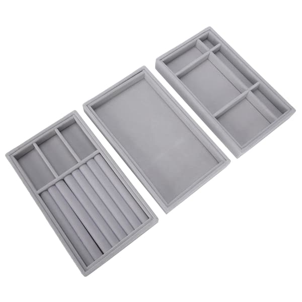 3 st Professionella Smyckesbrickor Stapelbara Örhänge Halsband Ring Display Bricka Organizer