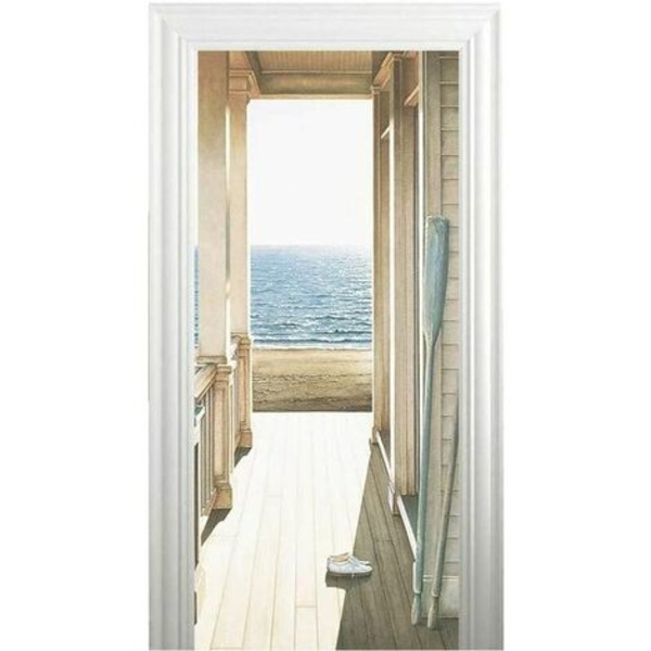 2 kpl 3D-ovitarra Trompe l'Oeil Effect itseliimautuva irrotettava tarra keittiön sisustukseen Makuuhuoneen kylpyhuoneen seinälle (A)