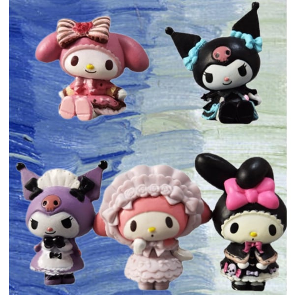 Kuromi Melody Tea Party Sanrio Capsule Doll Figur DIY Tårtbakningsdekoration (Sanrio 5 Tea Party)