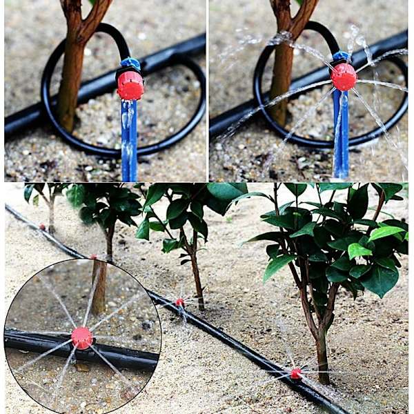 400 STK Justerbar kunstvandingsdrypper, 1/4'' automatisk drypvandingssystem Mikrosprinkler-drypper til plantedrivhus