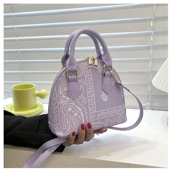 Ægte læder håndtasker til kvinder Retro Crossbody taske Tote Pung Satchel Håndtaske Lilla