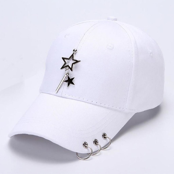 Unisex mode Punk Hip Hop cap Justerbar cap Picknick Camp Travel Sun White 5