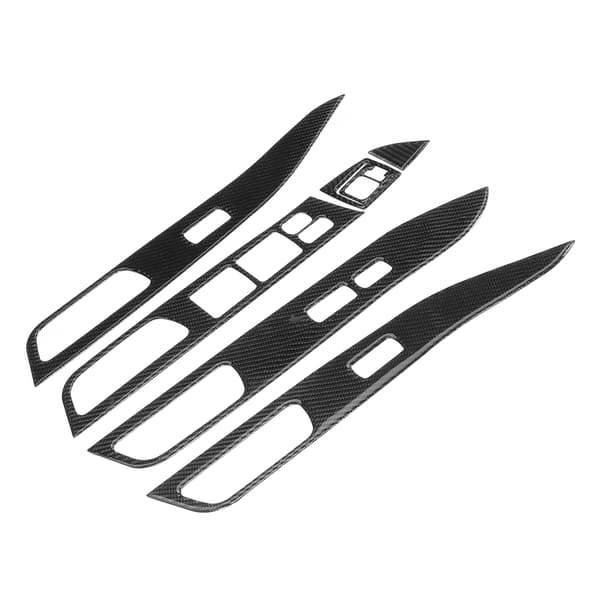 7 Kolfiber Fönsterbrytare Skydd Glaslyft Panel Dekorativ Trim Passar Mitsubishi Lancer 2008 2016 LHD