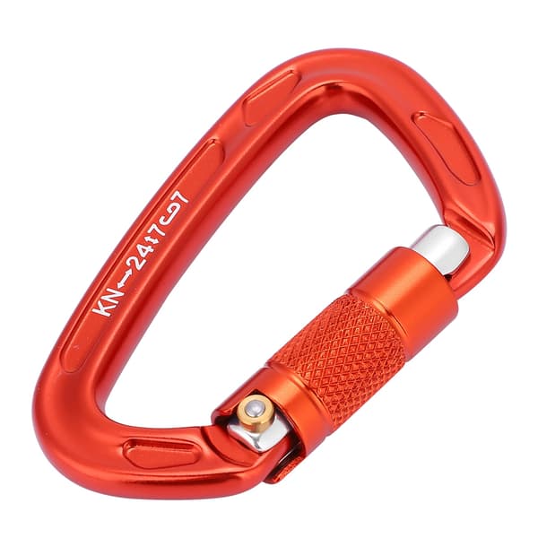 25KN Turvalukko D-rengas Ulkokiipeily Pelastus Karabiner Varuste Oranssi