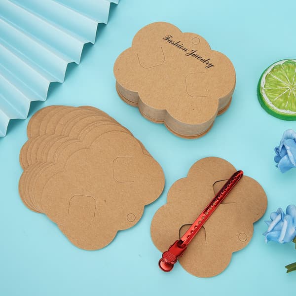 100 st Bruna Hårband Displaykort DIY Rosett Hårnål Smycken Förpackningskort