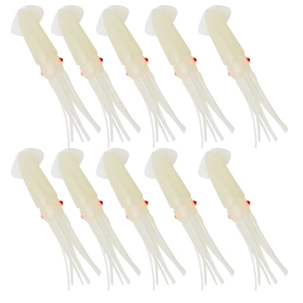 10-pack Självlysande Realistiska Mjuka Bläckfisklockbeten 7,5 cm Hållbara Robusta