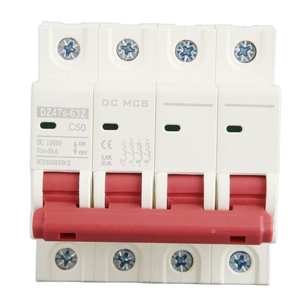 4P Mini Strømbryter 6000A Brytekapasitet Solcelle PV System DC1000V 50A