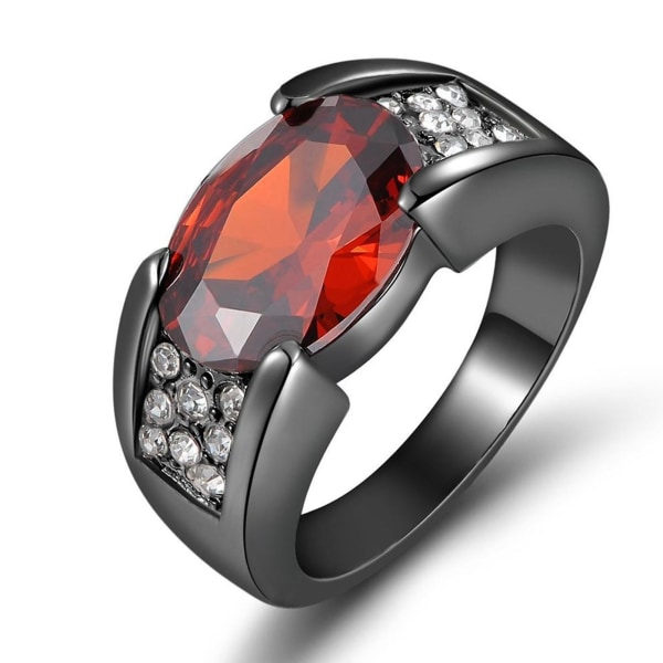 Noble Udsøgt håndværk Smukke Kvinder Ring Indlagt Faux Gem Rhinestone Wedding Band Smykker Tilbehør Red US 6