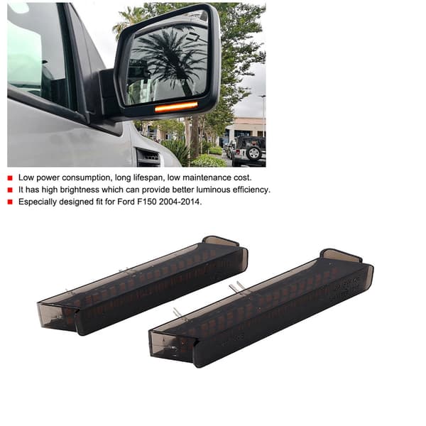 Par 3000K Bil Bakspejl Lys Dynamisk LED Blinklys Passer til Ford F150 2004‑2014
