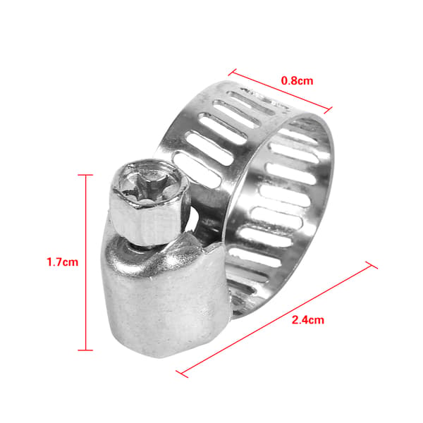 10 Drivklemmer for drivstoffledning i rustfritt stål 3/8\"-1/2\"