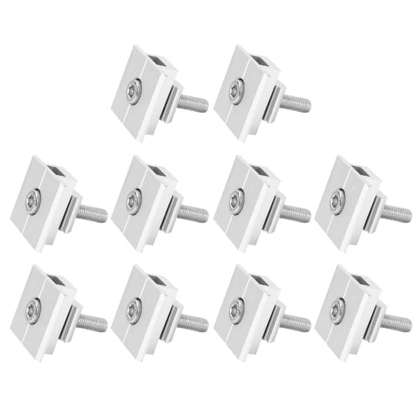 10-pakning solcellepanel midtklemmer vanntett montering aluminiumbraketter tilbehør