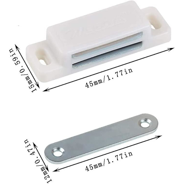 Magnet för skåpdörr, 10 stycken magnetisk dörrspärr, magnetisk dörrstängare, köksskåpsspärrar, magnetiska spärrar Magnetiska spärrar, för skåp