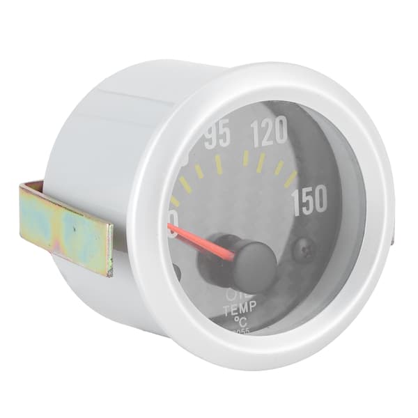 12V 2-tums oljetemperaturmätare 50-150℃ Vit bakgrundsbelysning Kolfiberstil urtavla med sensor