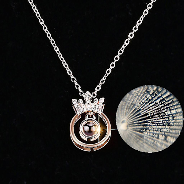 Nytt 100 språk jag älskar dig Alla hjärtans dag Present Memory Projection Halsband