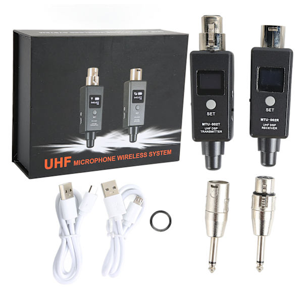 Trådløst XLR-mikrofonsystem Sender Modtager Adapter til Dynamisk Mikrofon