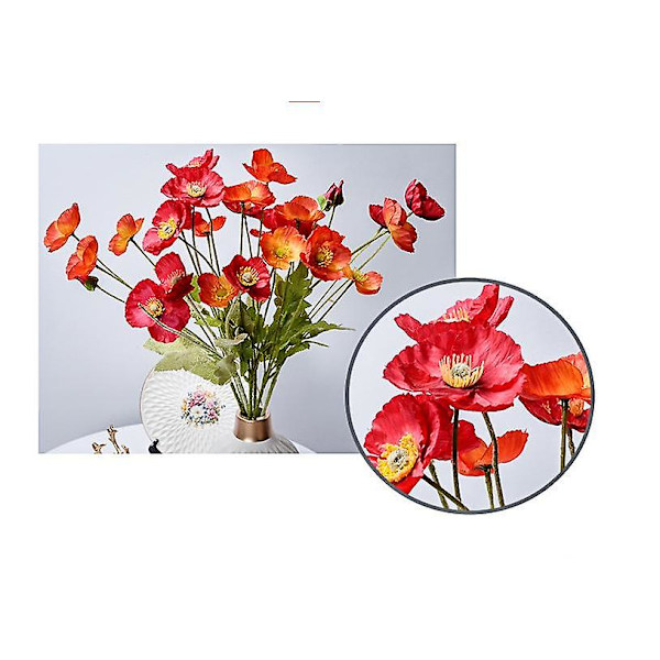 Kodinsisustus Fake Flowers Simulation Poppies