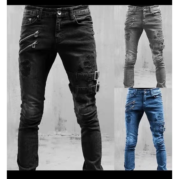 Jeans med hög midja blue XXXL