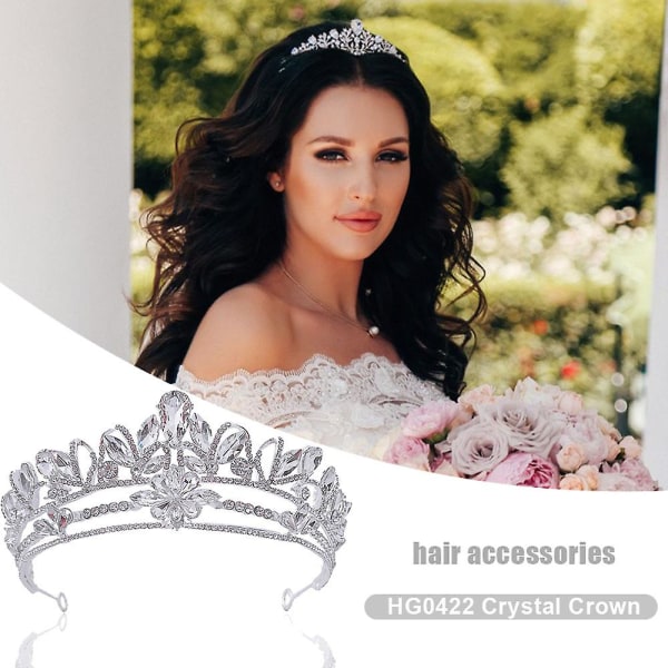 Crystal Bridal Crown Bröllopsklänning Födelsedag Tiara Accessoarer för fotografering